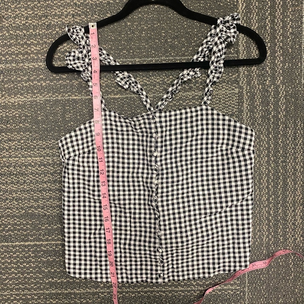 Madewell Ruffle-Strap Cami Top in Gingham Check Size 6 - Picture 6 of 7